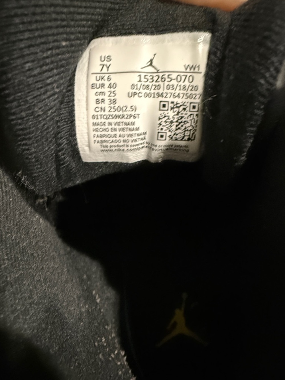 Jordan Men’s Sneakers — Black & Yellow Retro 12 (7y) - Picture 2 of 5